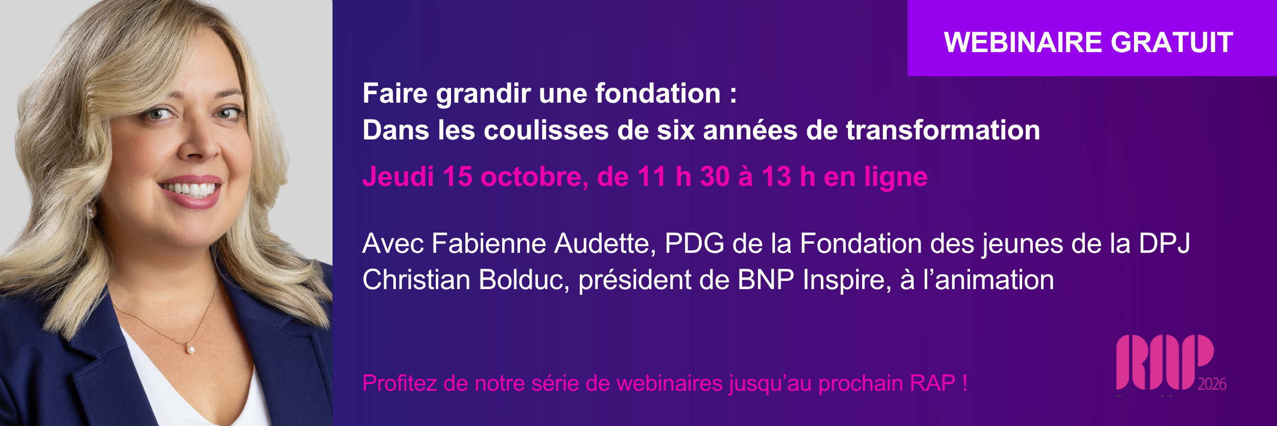 Webinaire RAP et Fondation des jeunes de la DPJ